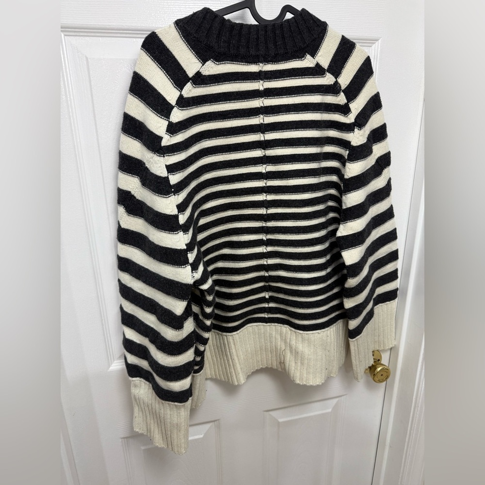 Anthropologie Maeve The Chandler Crew Neck Relaxed Pullover Sweater Striped L - Picture 6 of 8